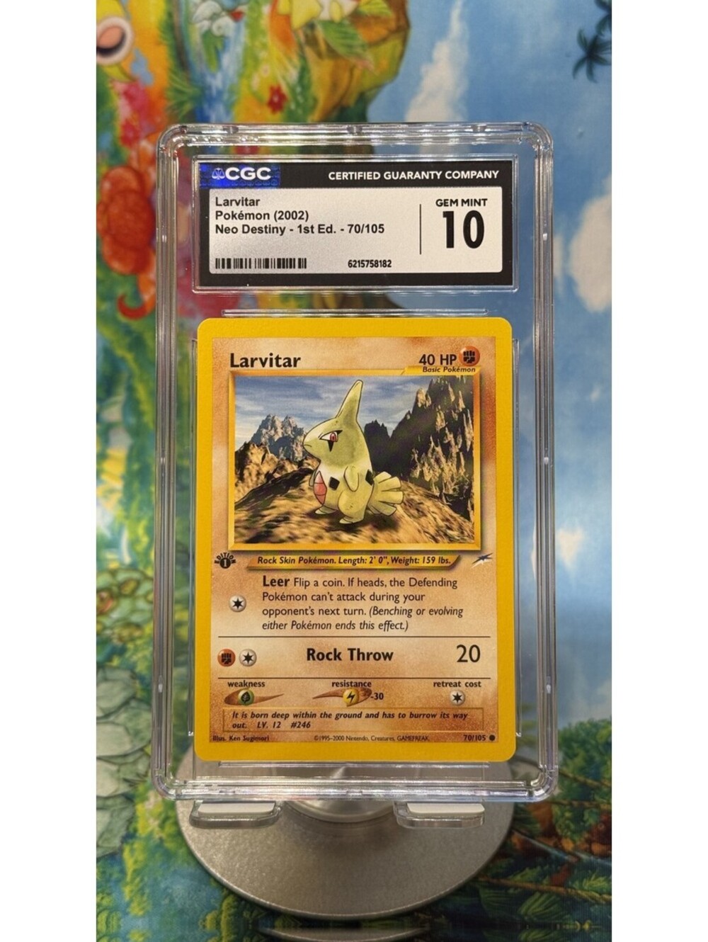 Larvitar Neo Destiny 70/105 2002 1st Edition English CGC 10